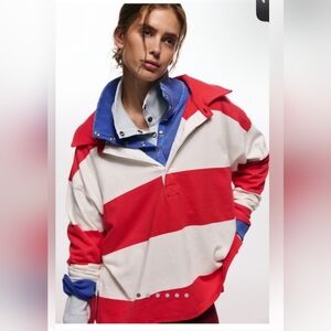 FREE PEOPLE MOVEMENT RUGBY TUNIC LAYER RED